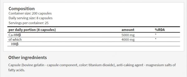HMB 200caps (Hitec Nutrition) - Image 2
