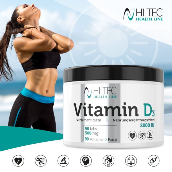 Vitamin D3 (Health Line) 90tabs (Hitec Nutrition) - Image 3