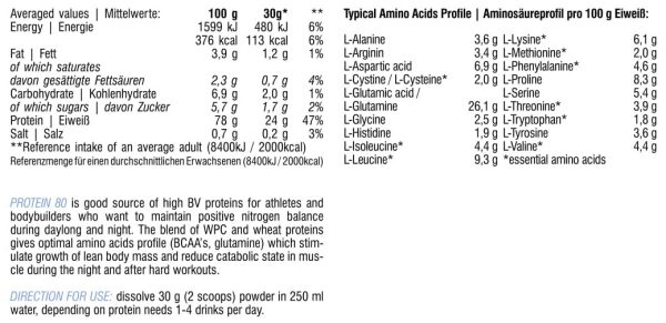 Protein 80 2000g (Vanilla) Hitec Nutrition - Image 2