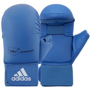Γάντια Καράτε Adidas Με Αναγνώριση WKF - Προστασία Αντίχειρα (Μπλε)