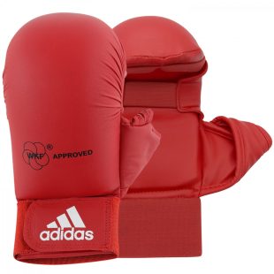 Γάντια Καράτε Adidas Με Αναγνώριση WKF - Προστασία Αντίχειρα (Κόκκινο)