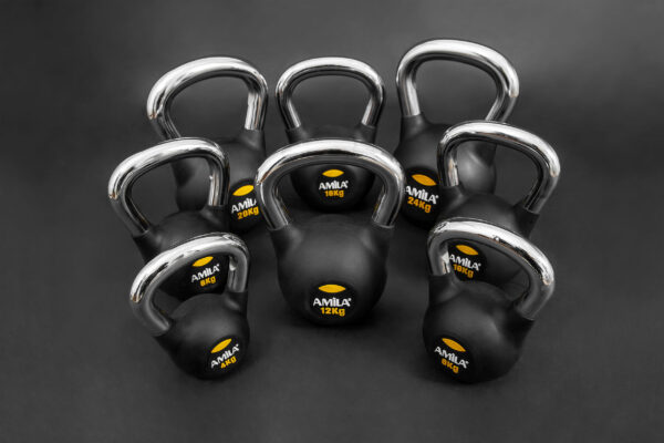 AMILA Kettlebell Rubber Cover Cr Handle 16Kg - Image 2
