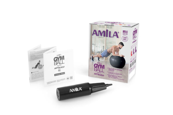 Μπάλα Γυμναστικής AMILA GYMBALL 55cm Μαύρη - Image 3