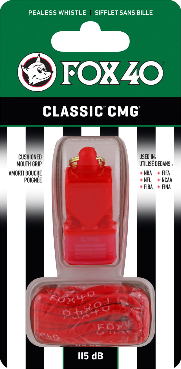 Σφυρίχτρα FOX40 Classic CMG Official Κόκκινη με Κορδόνι - Image 3