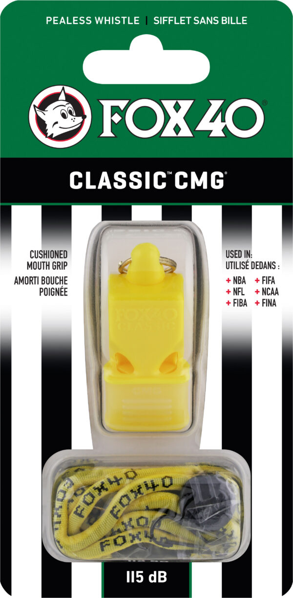 Σφυρίχτρα FOX40 Classic CMG Official Κίτρινη με Κορδόνι - Image 3