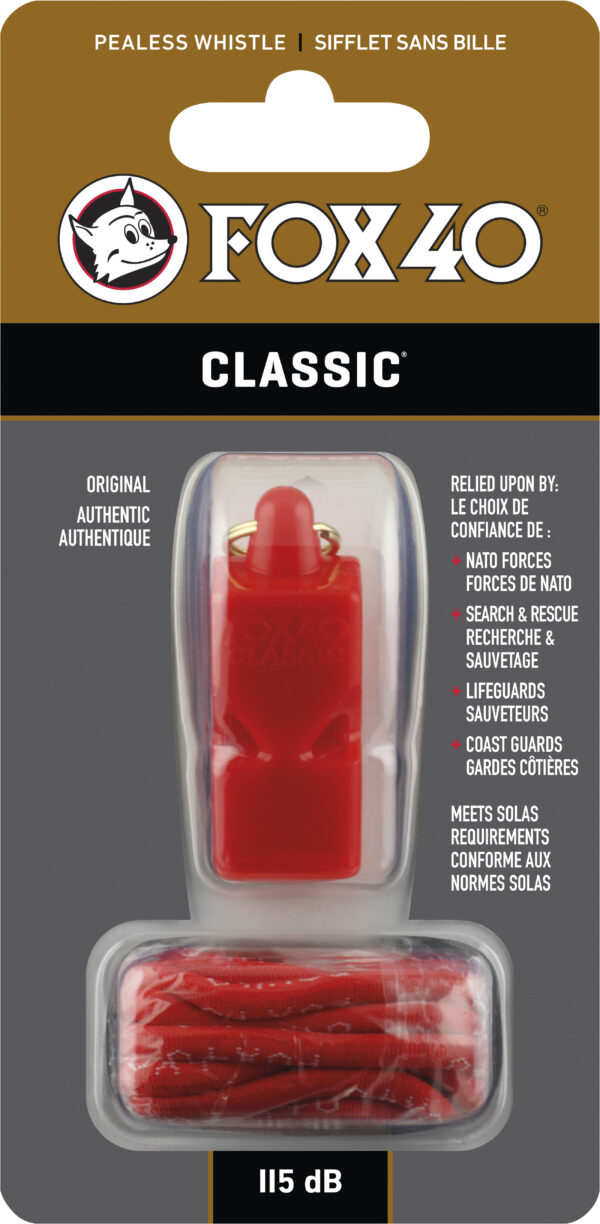 Σφυρίχτρα FOX40 Classic Safety Κόκκινη με Κορδόνι - Image 3