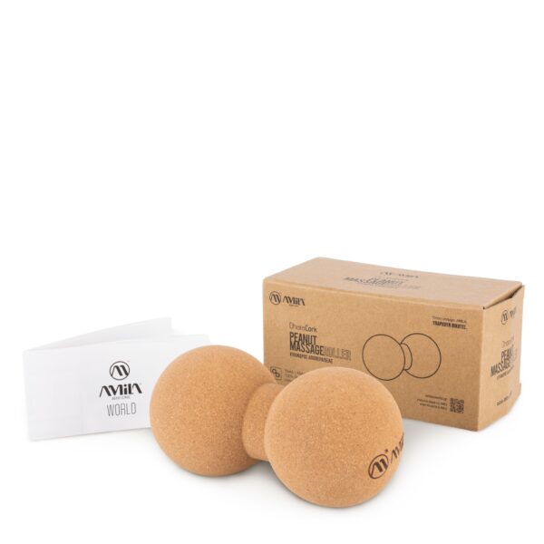 Μπαλάκι Μασάζ Peanut Massage Roller 8x16cm (Dhara Cork) Amila (96809) - Image 2
