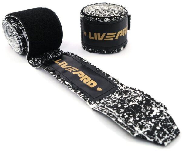 Επίδεσμος Καρπού Hand Wraps (Μαύρο/Λευκό) LivePro (B-8605WH) - Image 2