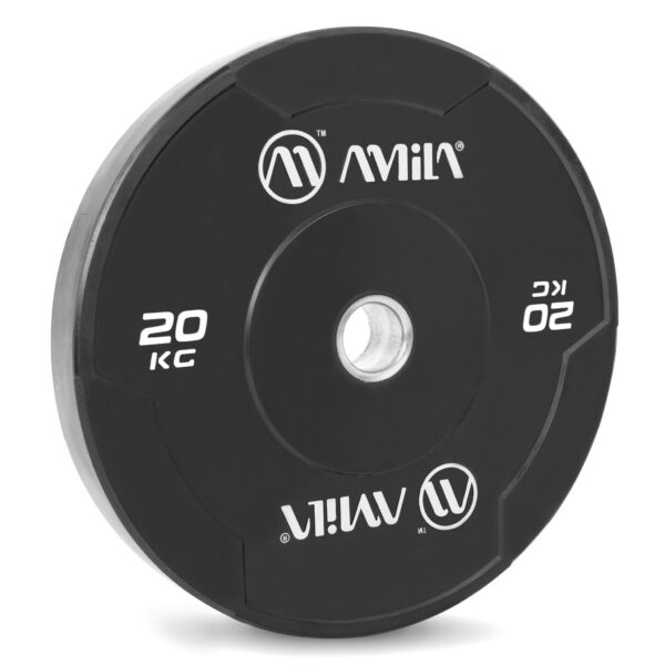 Δίσκος AMILA Black W Bumper Slim 50mm 20Kg - Image 2