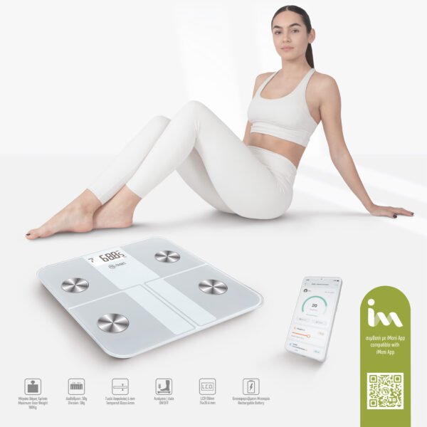 Ζυγαριά με Λιπομέτρηση Επαναφορτιζόμενη (FITBODY 4R) Amila (95363) - Image 4
