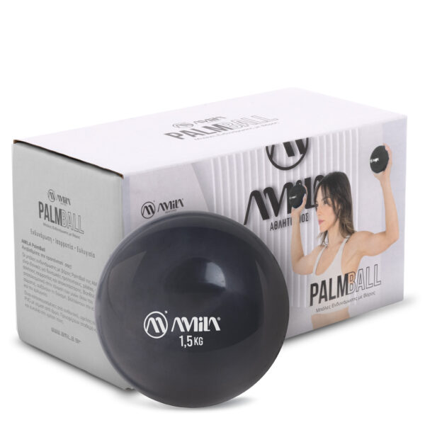 Μπάλα Βάρους Palm Ball Two-Pack (Μαύρο) 1,5kg Amila (96723) - Image 2
