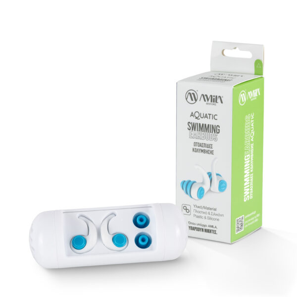 Ωτοασπίδες Κολύμβησης Swimming Earbuds Aquatic (Μπλε/Λευκό) Amila (47046) - Image 2