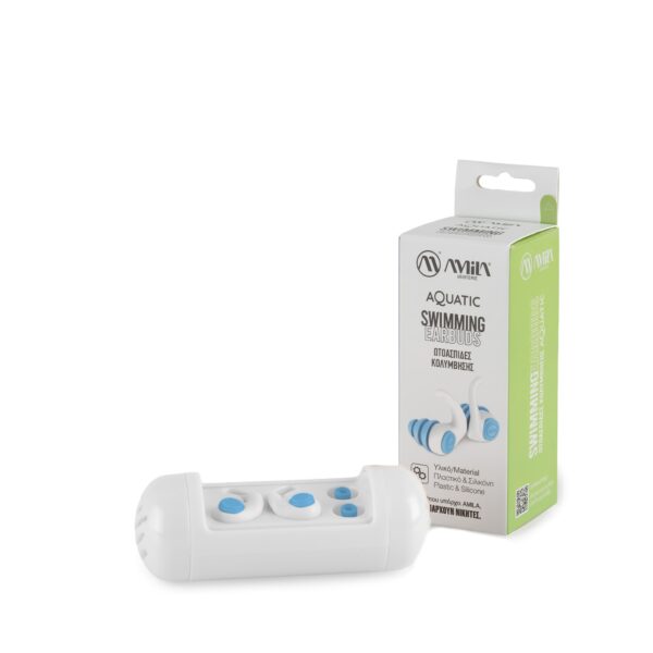 Ωτοασπίδες Κολύμβησης Swimming Earbuds Aquatic (Μπλε/Λευκό) Amila (47046) - Image 3